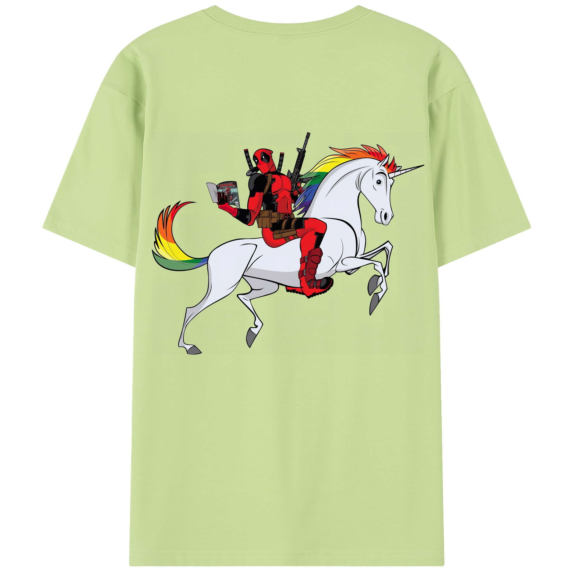 （画像用） Deadpool デッドプール 綿100％半袖Tシャツ（背面プリント）